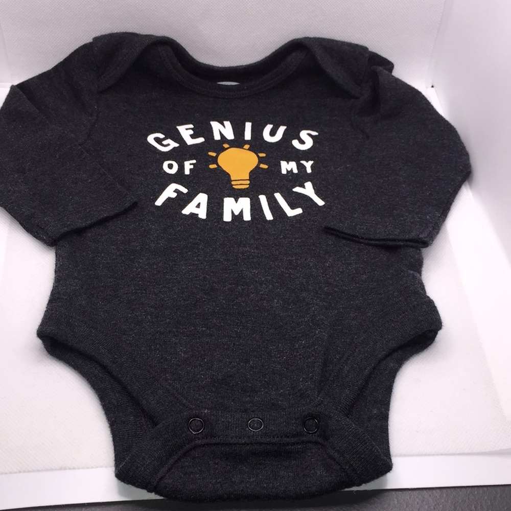 Genius Of My Family Old Navy Infant Long Sleeve Bodysuit Size 3-6 Months